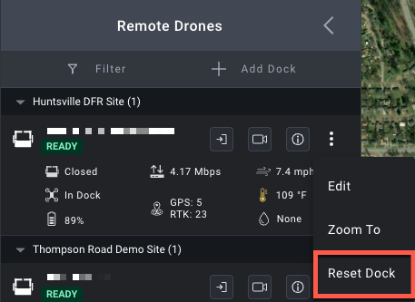 Previous Reset Dock