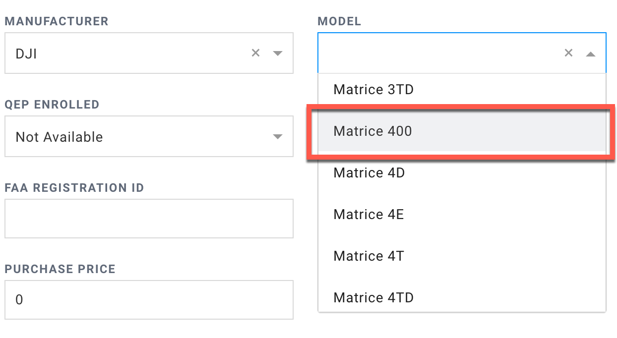 Matrice 400 option