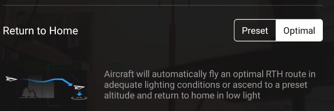 DJI Pilot 2: RTH Toggle On view