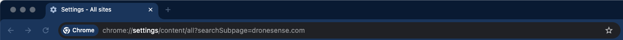 Example of Chrome address bar with settings URL pasted