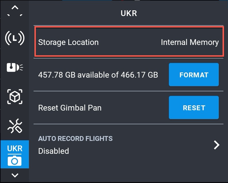 Internal Memory Storage Location