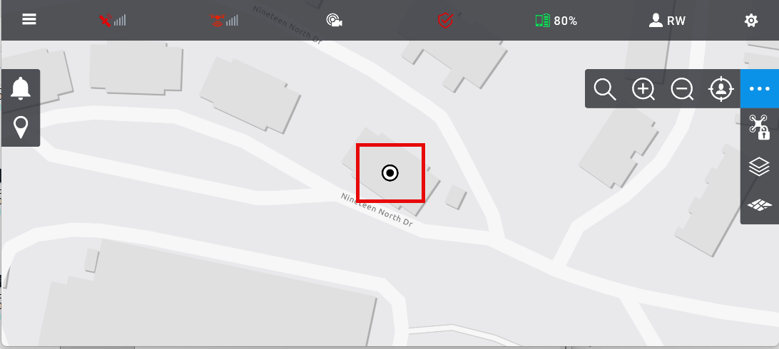 Location search result bullseye marker on the map