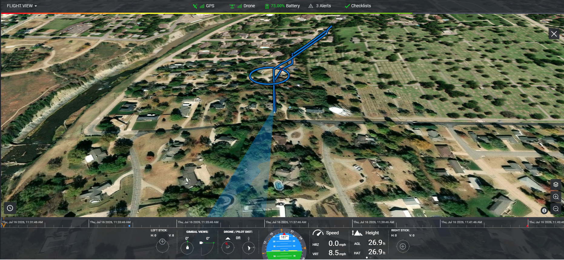 Flight Replay 3D scene