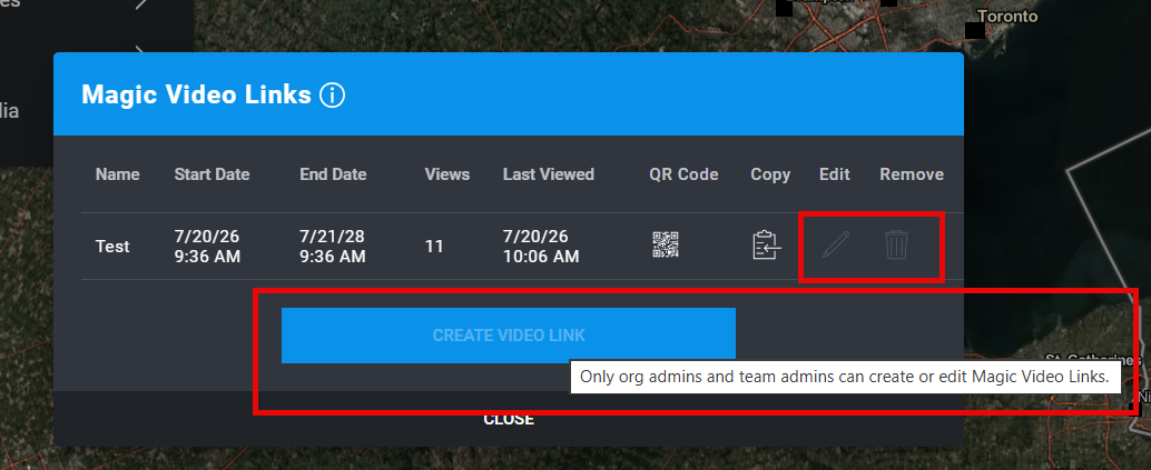 Magic Video Links window