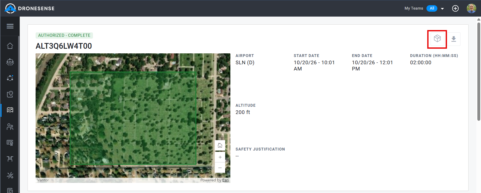LAANC Record with Archive button highlighted
